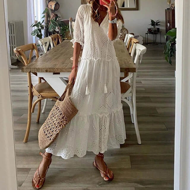 Robe Longue Irissa et Jupe à Volants