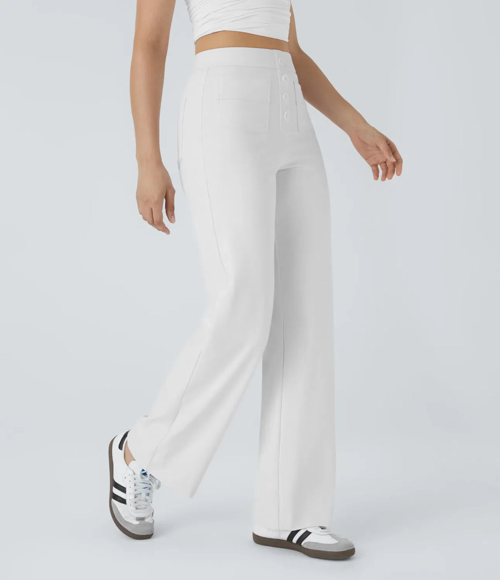 Pantalon de Taille Haute et Élastique Chic