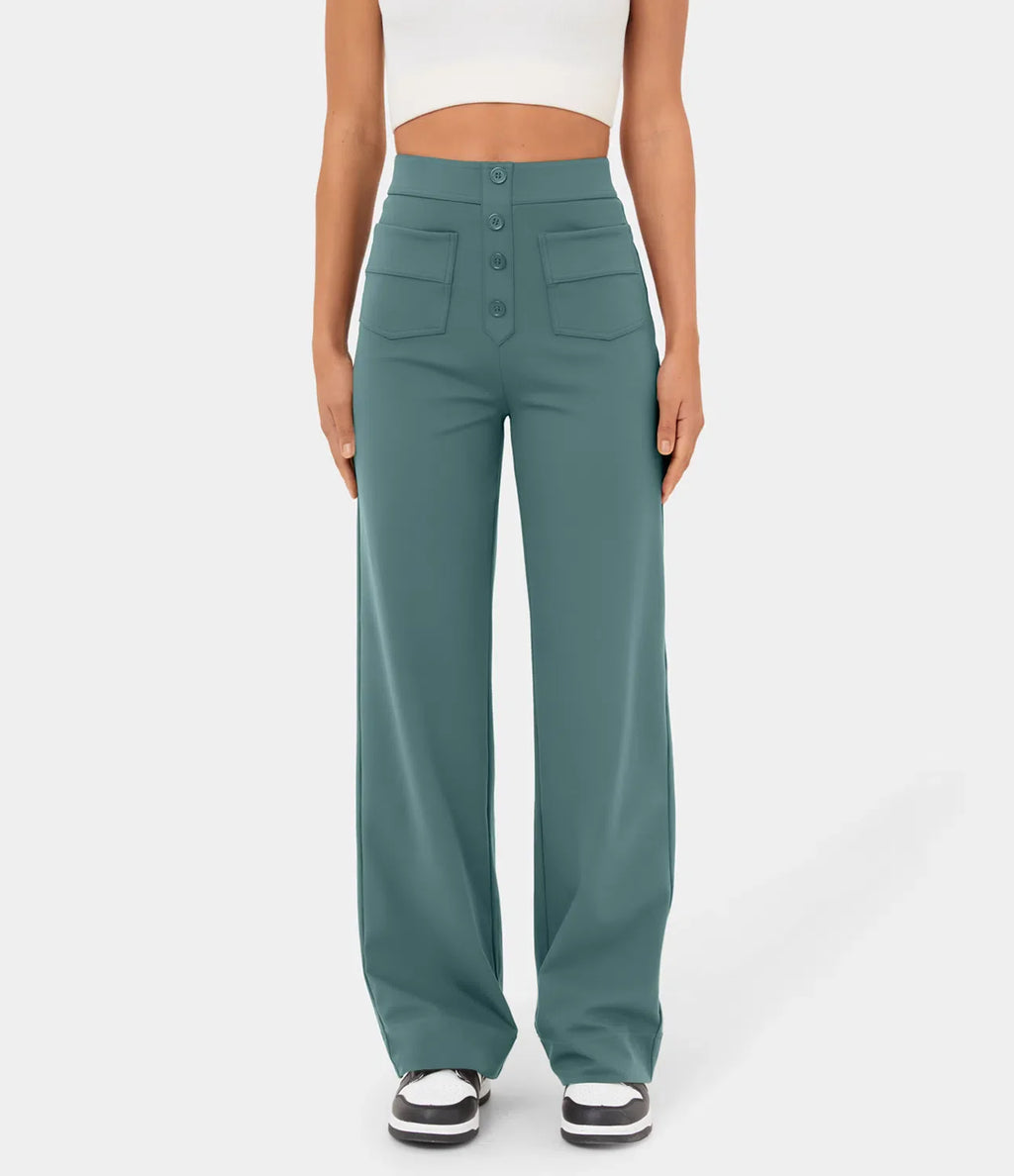 Pantalon de Taille Haute et Élastique Chic