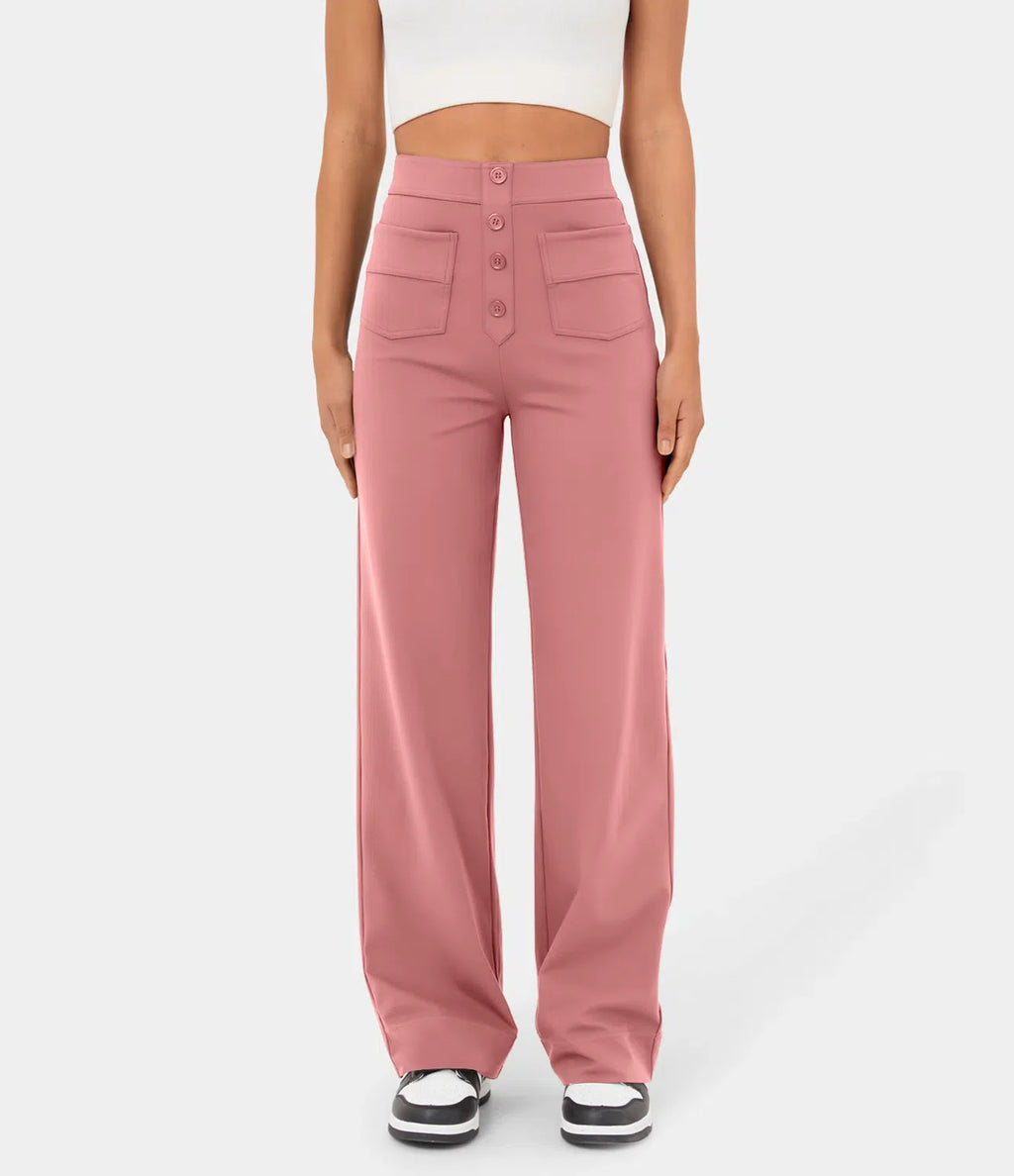 Pantalon de Taille Haute et Élastique Chic