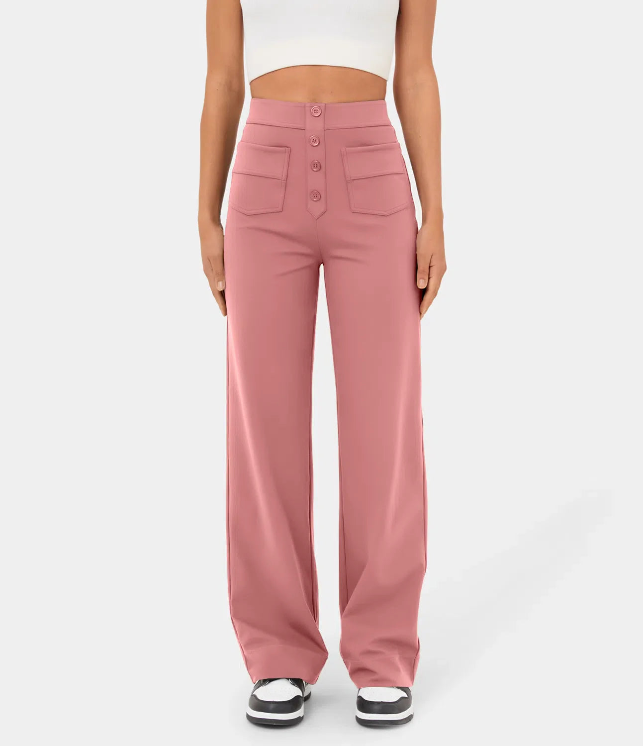 Pantalon de Taille Haute et Élastique Chic