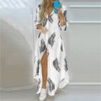 Robe Longue Décontractée Nelora avec Détails de Boutons