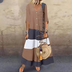 Robe Longue Kaela avec Détails de Boutons