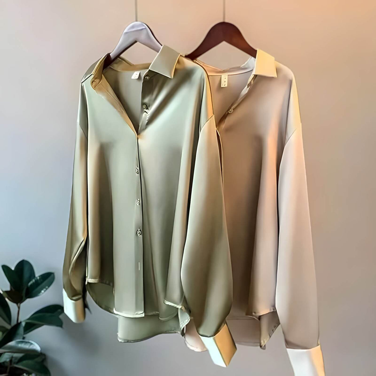 Chemise Basique en Satin Oslo