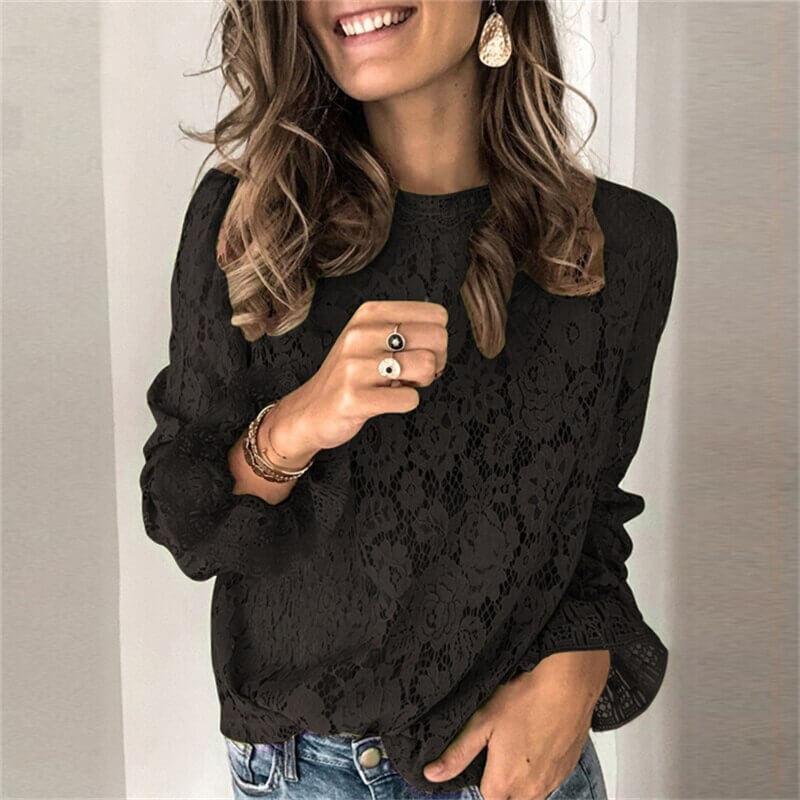 Blouse Décontractée en Dentelle Corindo