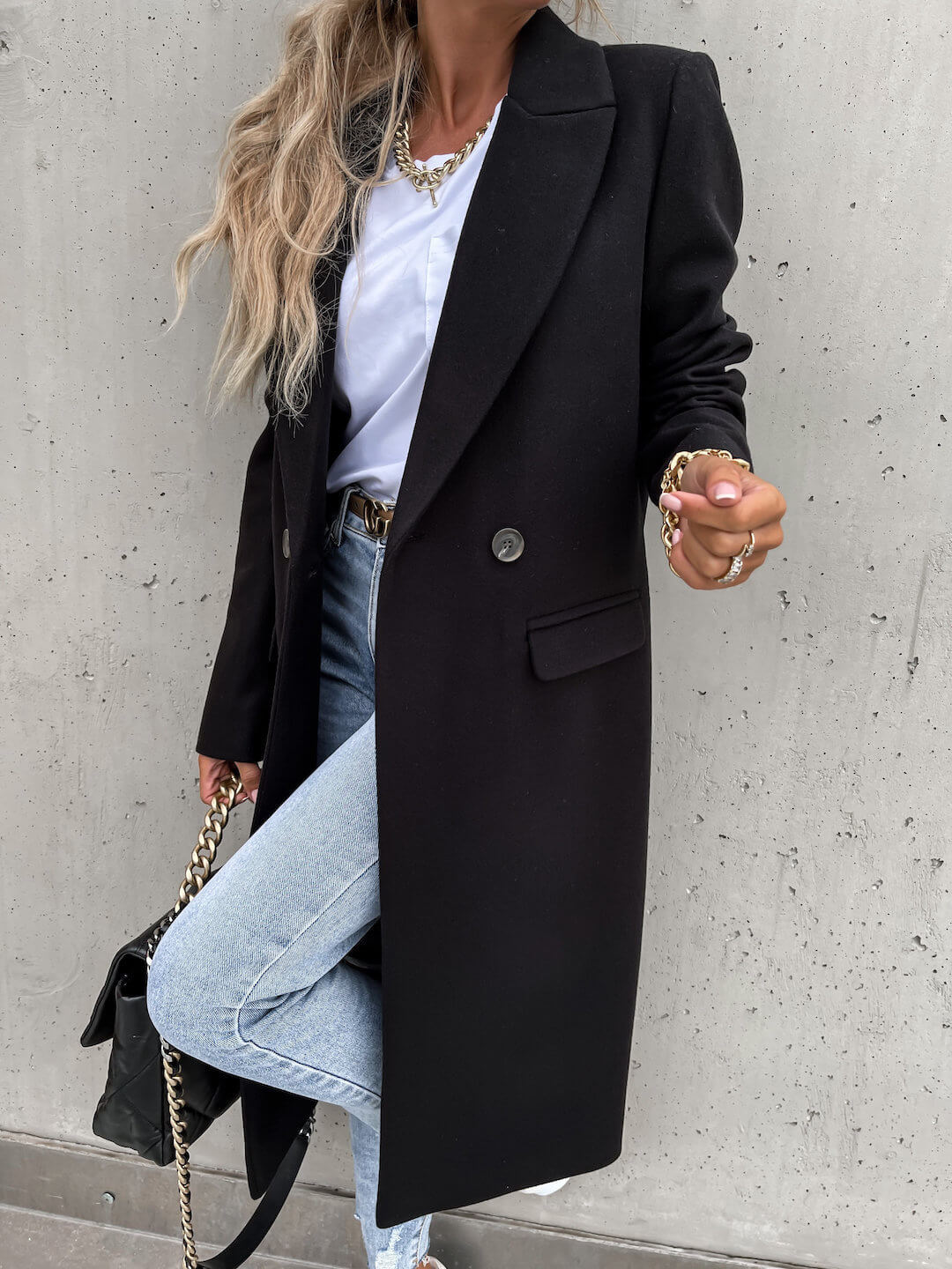 Manteau Long en Laine Foulée Léonie
