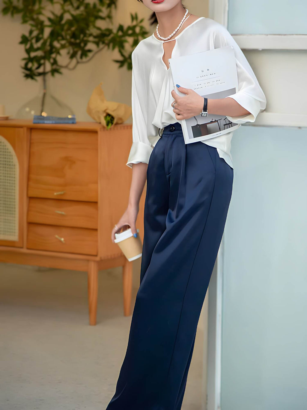 Pantalon Femme en Satin Lurneal