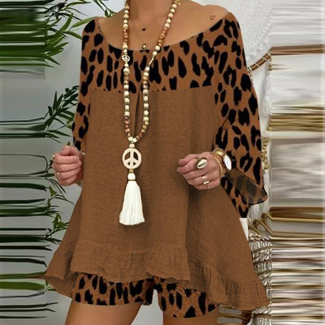 Ensemble Blouse et Short en Lin Pour Femme Urena