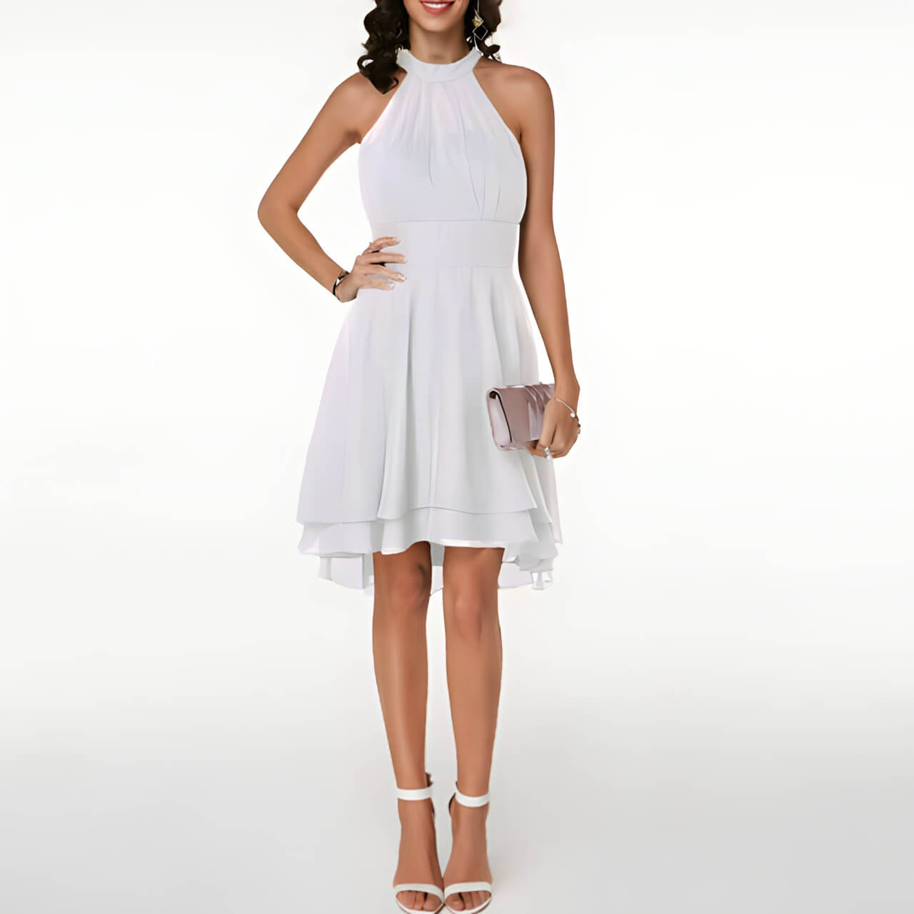 Robe en Chiffon Raela Avec Volants
