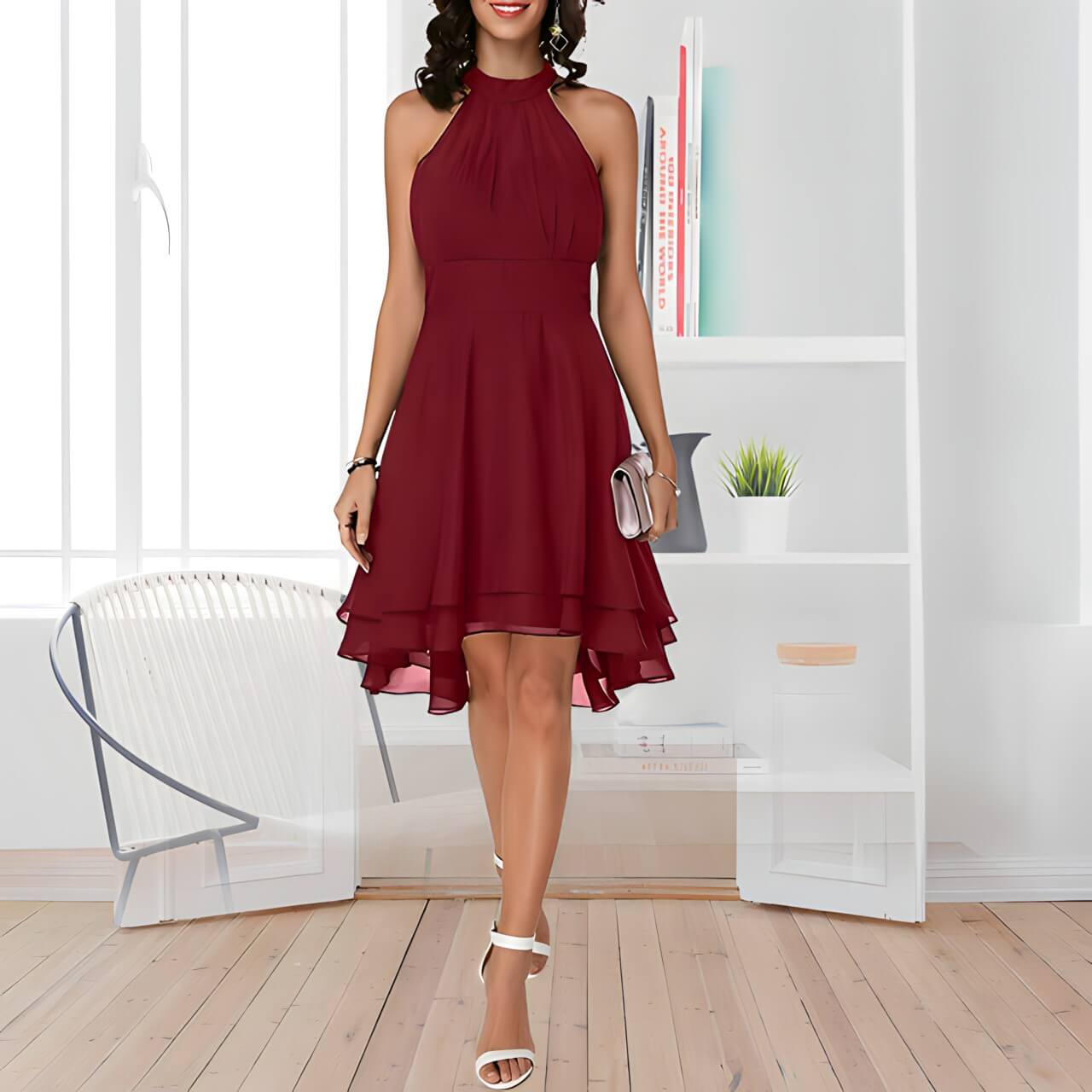 Robe en Chiffon Raela Avec Volants