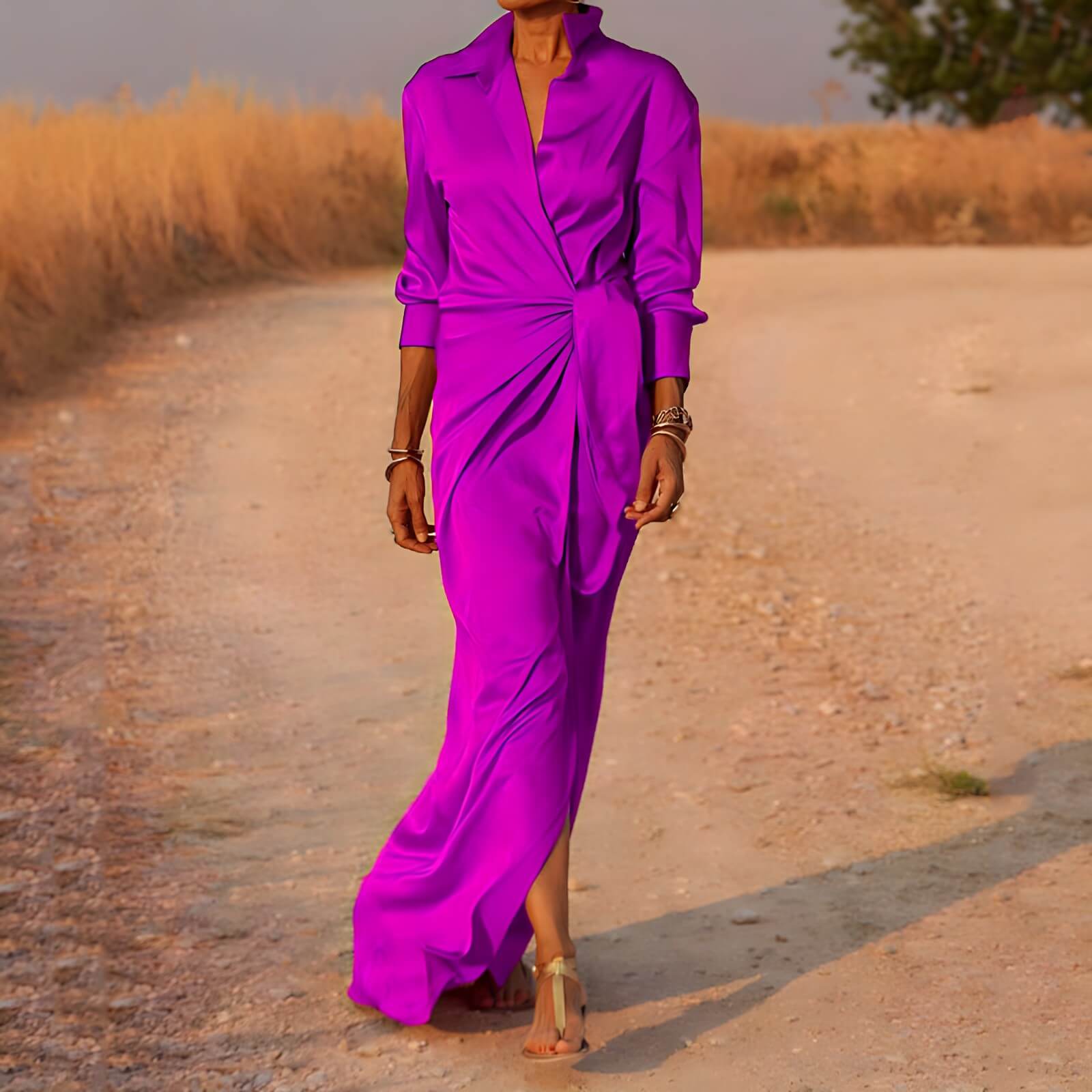 Robe Longue Portefeuille Dione
